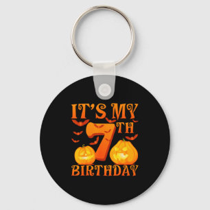 Mein 7. Geburtstag Kürbisse 7 Jahre alt Halloween Schlüsselanhänger