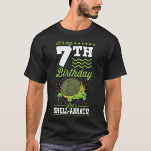 Mein 7. Geburtstag Lasse Shellabrate Turtle Party T-Shirt