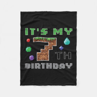 Mein 7. Geburtstag Pixel 7 Gamer Video Gaming Jung Fleecedecke