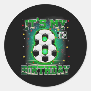 Mein 8. Geburtstag Jungen Fußball 8 Jahre alte Par Runder Aufkleber