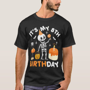 Mein 8. Geburtstag-lustiges Halloween-Skelett Gebu T-Shirt