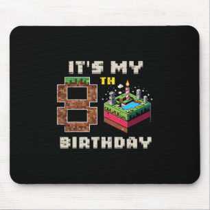 Mein 8. Geburtstag Pixel Spiel 8 Kuchen Video Game Mousepad