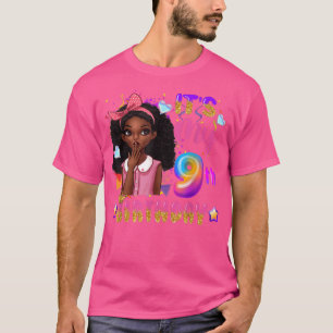 Mein 9. Geburtstag Black Girls Kinder Niedliche Ge T-Shirt