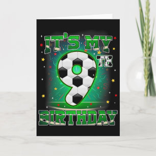 Mein 9. Geburtstag Jungen Fußball 9 Jahre alte Par Karte