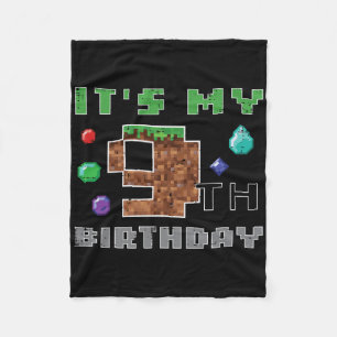 Mein 9. Geburtstag Pixel 9 Gamer Video Gaming Jung Fleecedecke