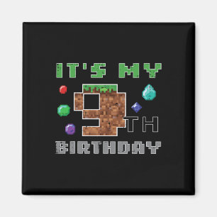 Mein 9. Geburtstag Pixel 9 Gamer Videospiel Jungen Magnet