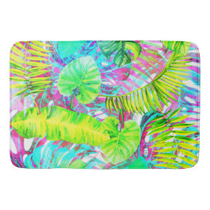 Mein abstrakter, farbenfroher Aloha-Garten Badematte