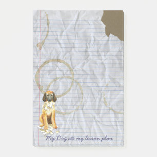 Mein afghanisches Hound hat meinen Lektionsplan au Post-it Klebezettel