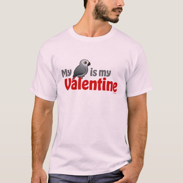 Mein afrikanisches Grau ist mein Valentinsgruß T-Shirt (Vorderseite)