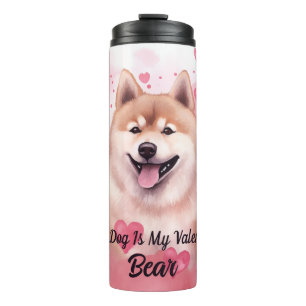 Mein Akita Hund ist mein Personalisierter Valentin Thermosbecher