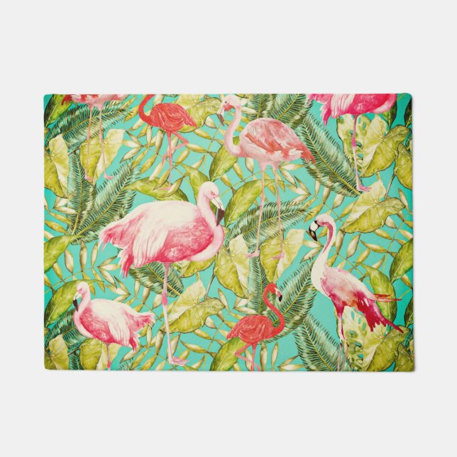 Mein Aloha Dschungel-Vogel-Flamingo-Garten Fußmatte (Vorderseite)