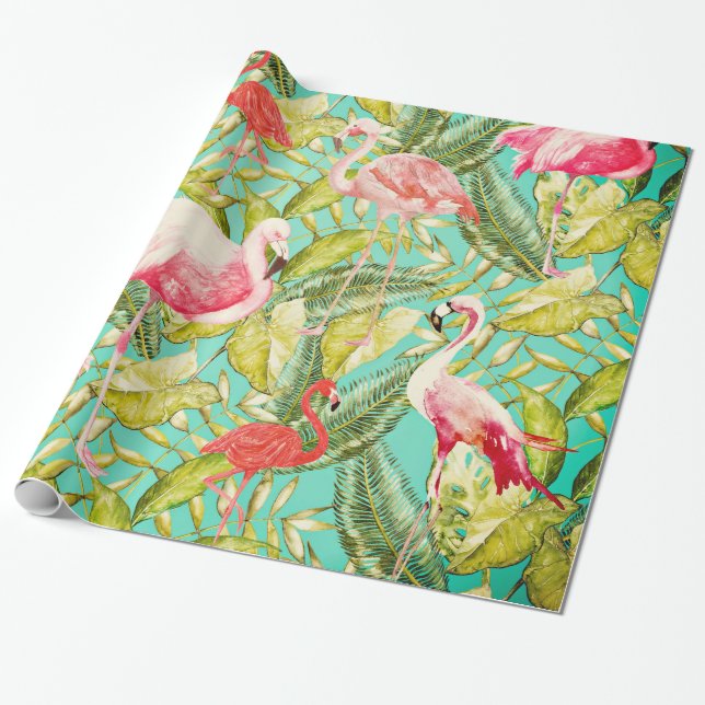 Mein Aloha Dschungel-Vogel-Flamingo-Garten Geschenkpapier (Ungerollt)