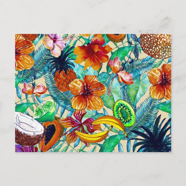 Mein Aloha Tropical Frucht and Jungle Flower Garde Postkarte (Vorderseite)