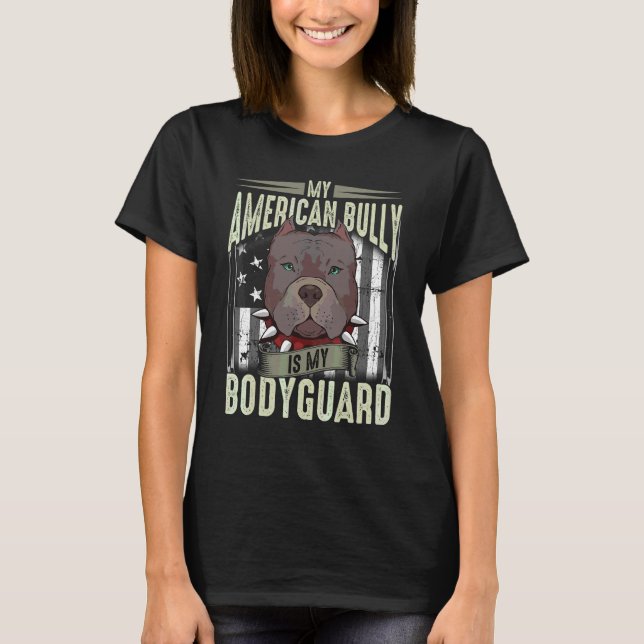 Mein amerikanischer Bulldogge ist mein Zitat vom P T-Shirt (Vorderseite)
