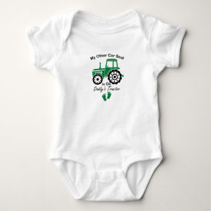 Mein anderer Autositz ist auf Daddys Traktor Lusti Baby Strampler