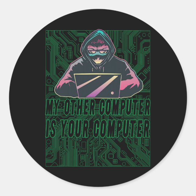 Mein anderer Computer ist Ihre Computer-Evolution  Runder Aufkleber (Vorderseite)