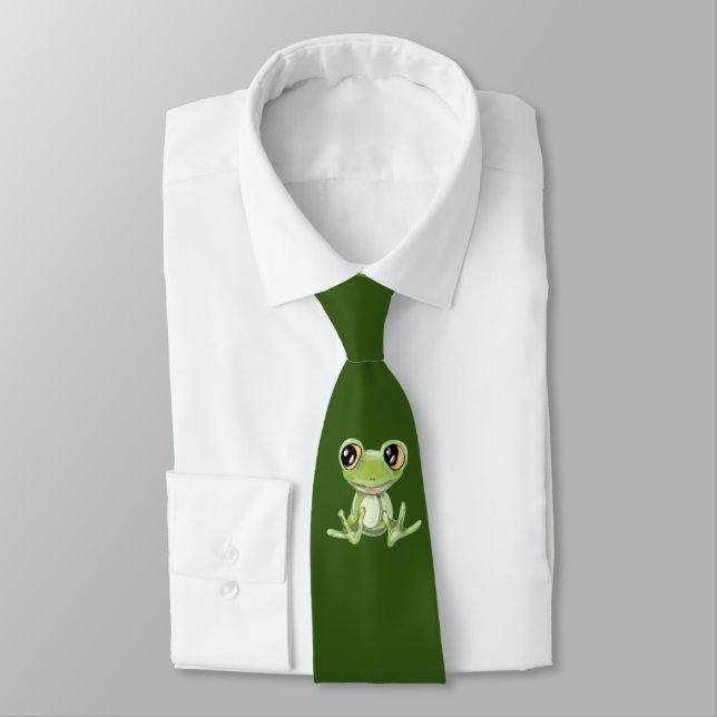 Mein anderer Grüner Frosch Freund Neck Tie Krawatte (Gebunden)