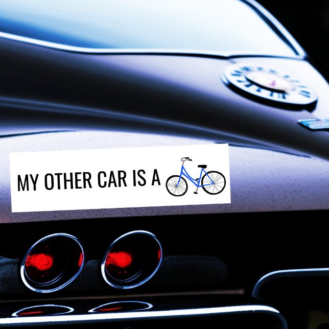 MEIN ANDERES AUTO IST EIN Niedlicher, blauer Radfa Autoaufkleber (MY OTHER CAR IS A BIKE Cute Blue Bicycle Cyclist Bumper Sticker
)