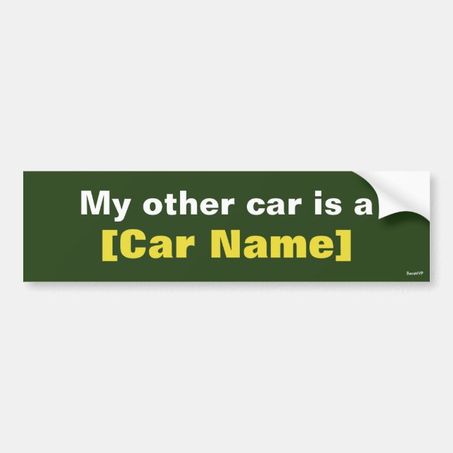 Mein anderes Auto ist… (Grün) Autoaufkleber (Vorne)