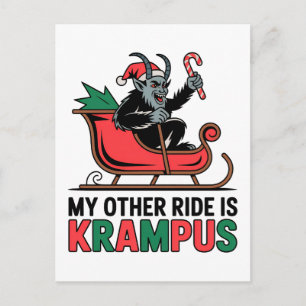 Mein anderes Fahrzeug ist der Krampus Krampus Schl Feiertagspostkarte