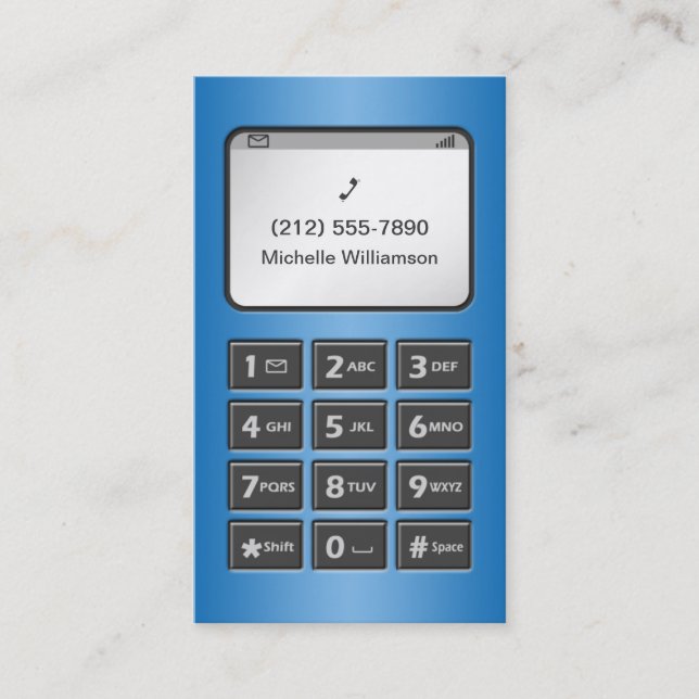 Mein anderes Telefon - blaue persönliche Telefonnummerkarte (Vorderseite)