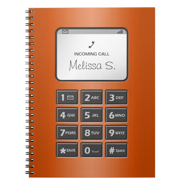 Mein anderes Telefon - Orange Notebook Notizblock (Vorderseite)