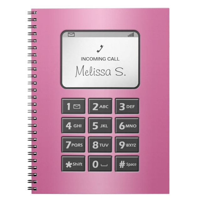 Mein anderes Telefon - rosa Notebook Notizblock (Vorderseite)