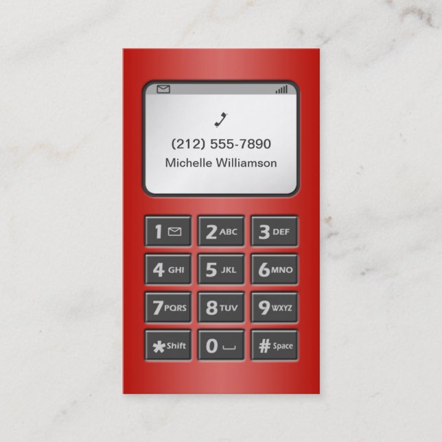 Mein anderes Telefon - rote Visitenkarten Visitenkarte (Vorderseite)