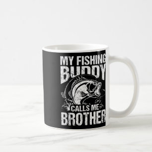 Mein Angelbuddy nennt mich Bruder Fischer Funny Kaffeetasse