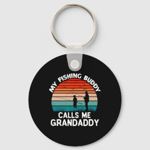 Mein Angelbuddy nennt mich Grandaddy Retro Vintag Schlüsselanhänger