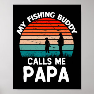 Mein Angelbuddy nennt mich Papa Retro Vintag Grand Poster