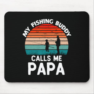 Mein Angelbuddy nennt mich Papa Retro Vintage Opa Mousepad