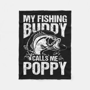 Mein Angelbuddy nennt mich Poppy Vatertag Fishe Fleecedecke