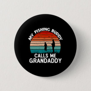 Mein Angelkumpel nennt mich Grandaddy Retro Vintag Button