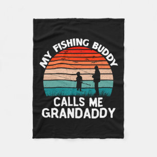 Mein Angelkumpel nennt mich Grandaddy Retro Vintag Fleecedecke