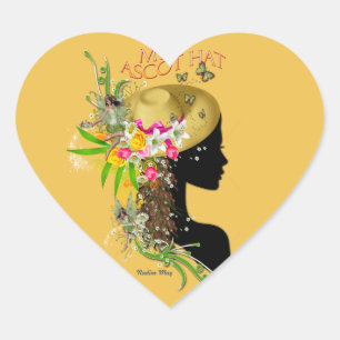 Mein Ascot-Hut Herz-Aufkleber