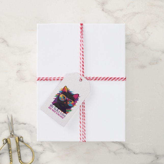 Mein Aura Sagt Aufkleber Geschenkanhänger (Mit Garn)