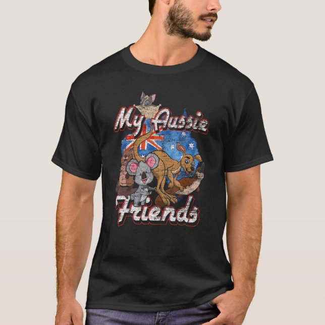 Mein Aussie Friends Australian Animal Niedlich Aus T-Shirt (Vorderseite)