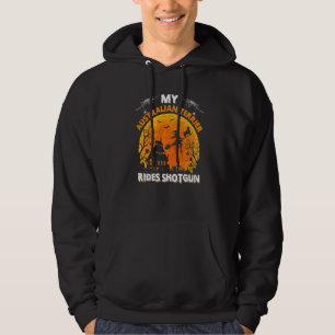 Mein australischer Terrier-Hund fährt auf dem Beif Hoodie