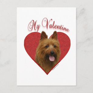 Mein Australischer Terrier Valentine Feiertagspostkarte