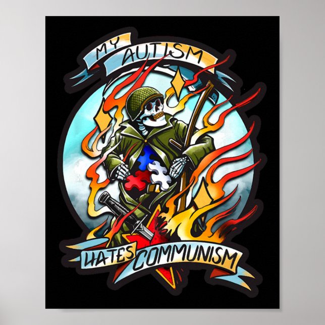 Mein Autismus hasst den Kommunismus Poster (Vorne)