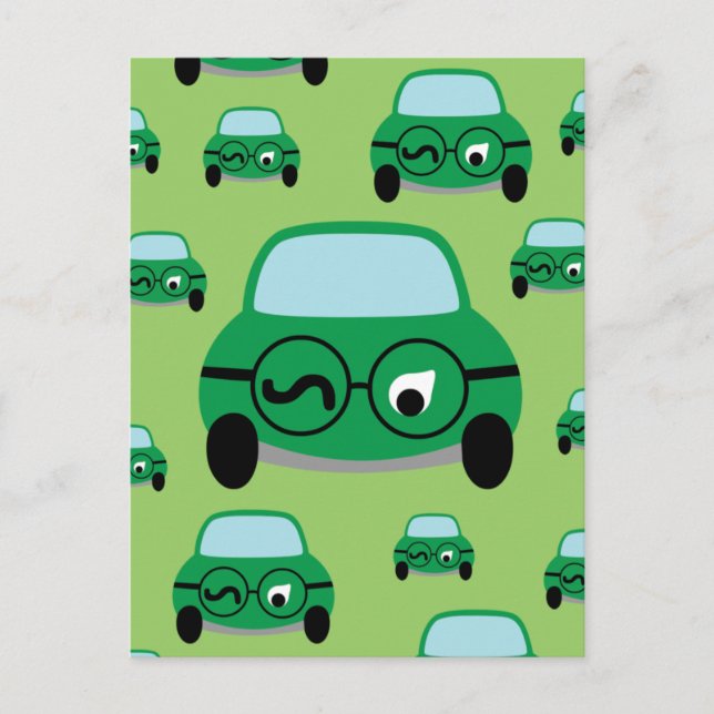 Mein Auto ist intelligent Postkarte (Vorderseite)