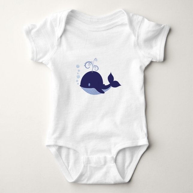 Mein Baby Blue Whale Baby Strampler (Vorderseite)