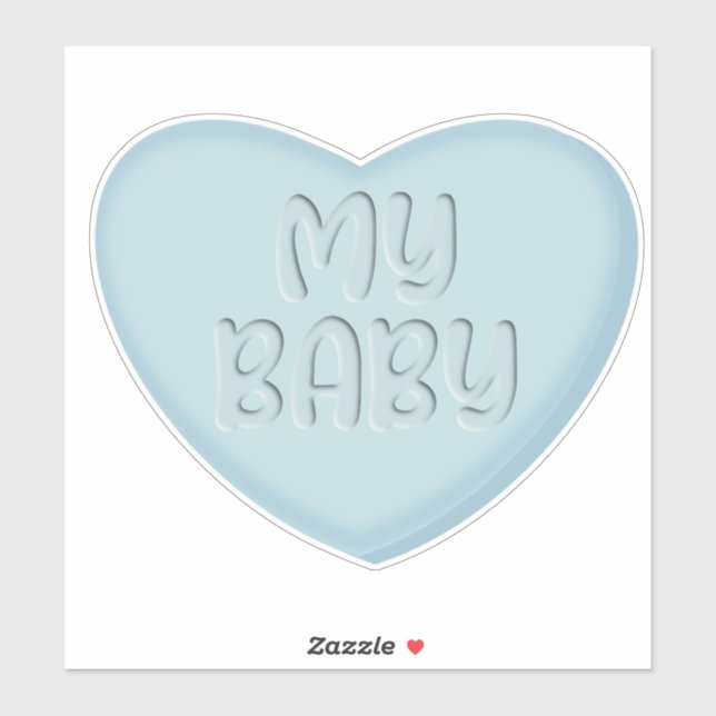 Mein Baby Pastel Blue Candy Heart Sticker (Blatt)