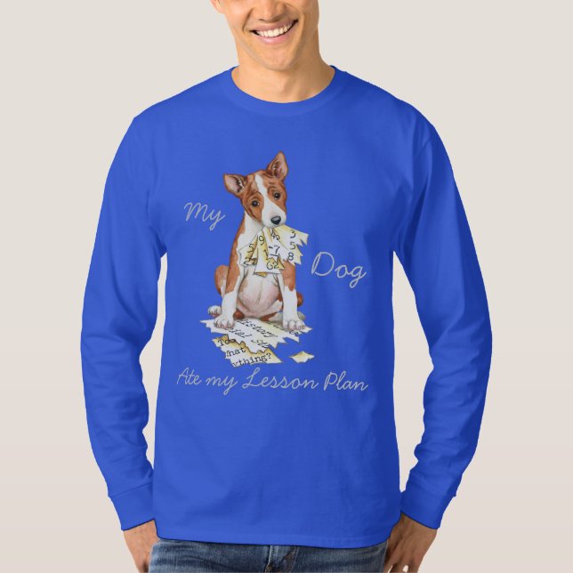 Mein Basenji Ate mein Lektionsplan T-Shirt (Vorderseite)