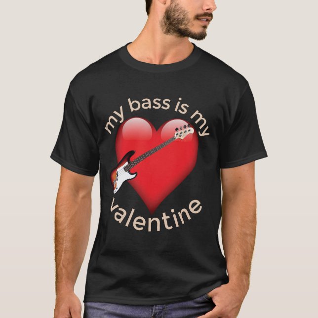 Mein Bass ist mein Valentinstag T-Shirt (Vorderseite)