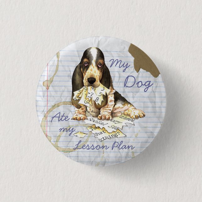 Mein Basset Ate My Lessingplan Button (Vorderseite)