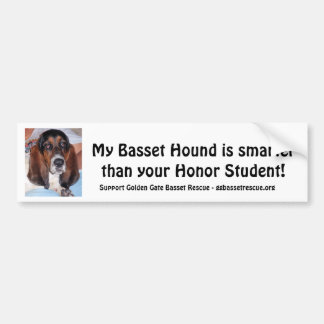 Mein Basset Hound ist intelligenter als ..... Autoaufkleber
