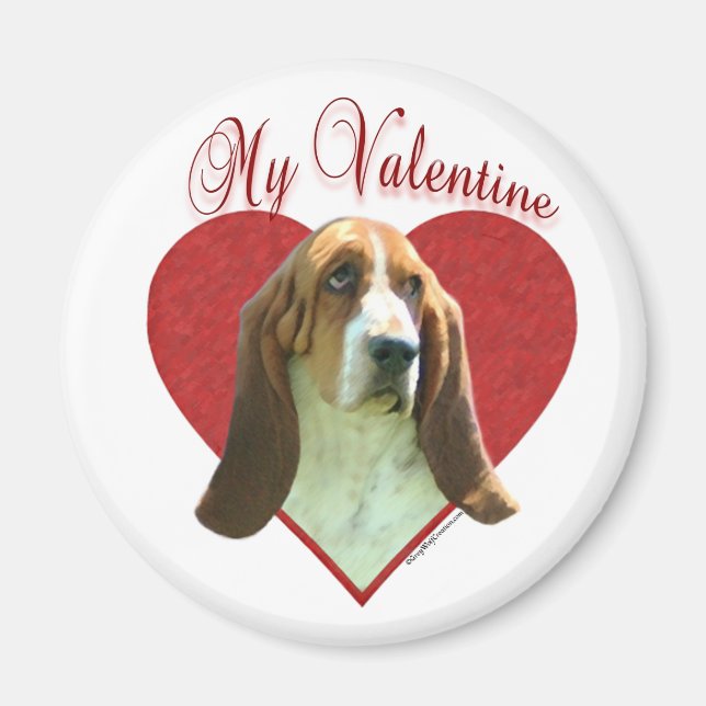 Mein Basset Hound Valentine Magnet (Vorne)