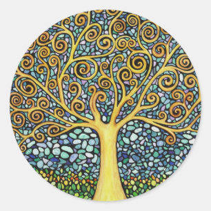 Mein Baum des Lebens Runder Aufkleber